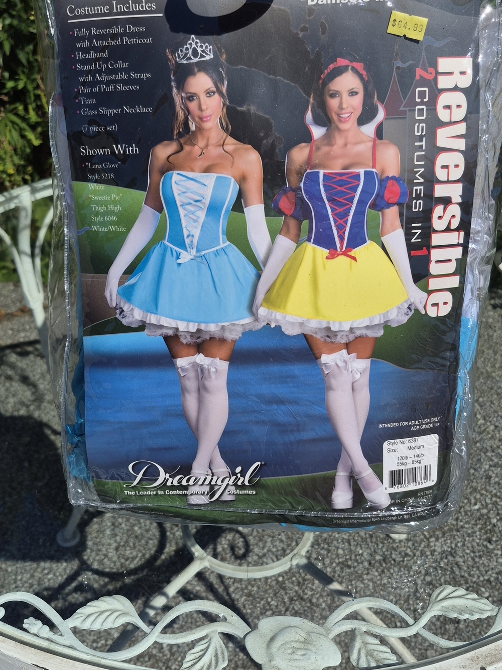 Dreamgirl Reversible Womens Costume - Blue & Yellow Princess Dress